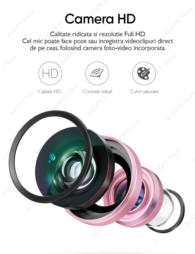 Ceas smartwatch GPS copii Techone KT26, Roz Ceas smartwatch GPS copii Techone KT26, Roz